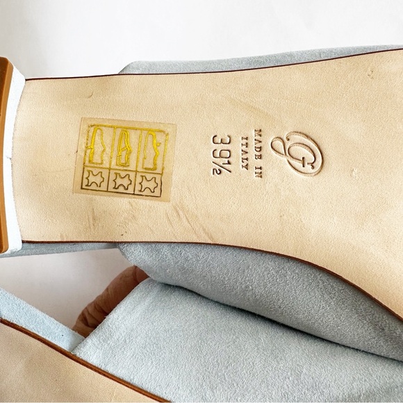 M. Gemi Womens Nuvola Pale Powder Blue Suede Mules Sandals Slip On Slides 39.5 9 - Picture 6 of 10